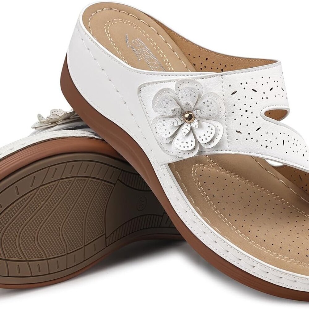 Wedge Sandals for Women Faux Leather Comfortable Casual Dressy Summer